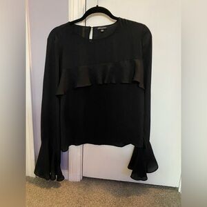 Shinestar Black Ruffled Top